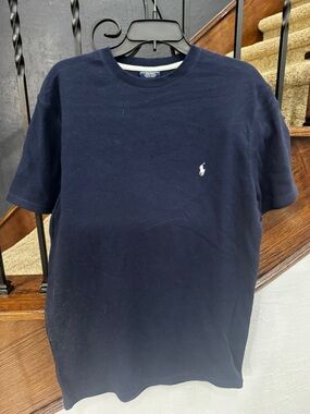 Large Polo by Ralph Lauren Navy Short-Sleeve Crew Tee with White Pony Sleepwear